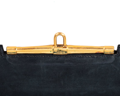 Hermes Bag Pallonnier Clutch Bag – Black Porosus Crocodile - Excellent Vintage Condition - Rare!
