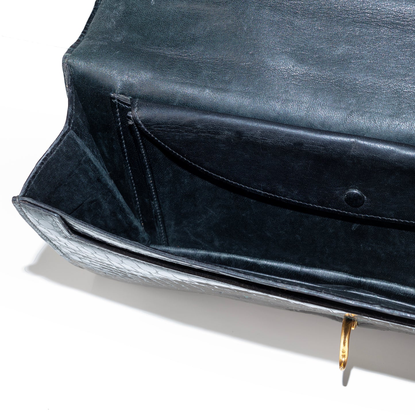 Hermes Bag Pallonnier Clutch Bag – Black Porosus Crocodile - Excellent Vintage Condition - Rare!