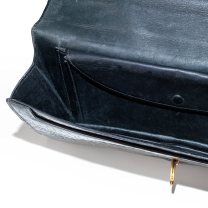 Hermes Bag Pallonnier Clutch Bag – Black Porosus Crocodile - Excellent Vintage Condition - Rare!