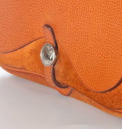 Hermès Colorado Bag PM 25 Orange Toile Chevrons Canvas Vache Liegee Palladium Hardware - MWOCTS - 2601271955
