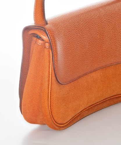Hermès Colorado Bag PM 25 Orange Toile Chevrons Canvas Vache Liegee Palladium Hardware - MWOCTS - 2601271955