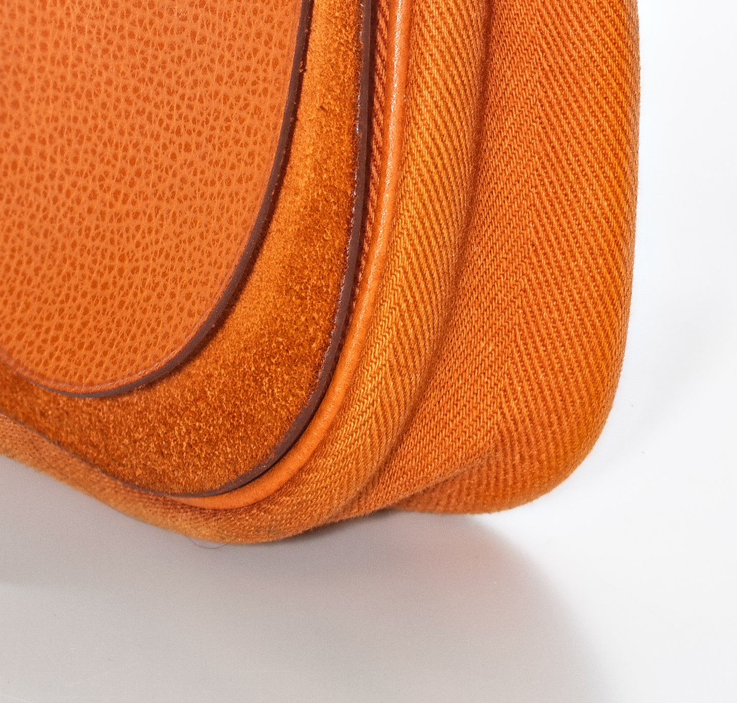Hermès Colorado Bag PM 25 Orange Toile Chevrons Canvas Vache Liegee Palladium Hardware - MWOCTS - 2601271955