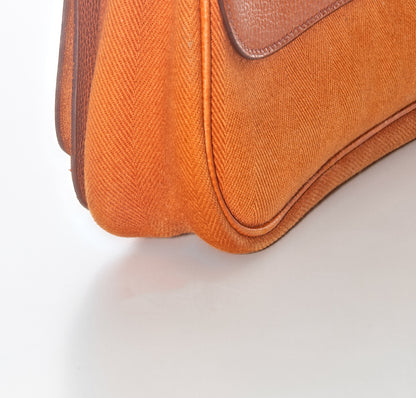Hermès Colorado Bag PM 25 Orange Toile Chevrons Canvas Vache Liegee Palladium Hardware - MWOCTS - 2601271955