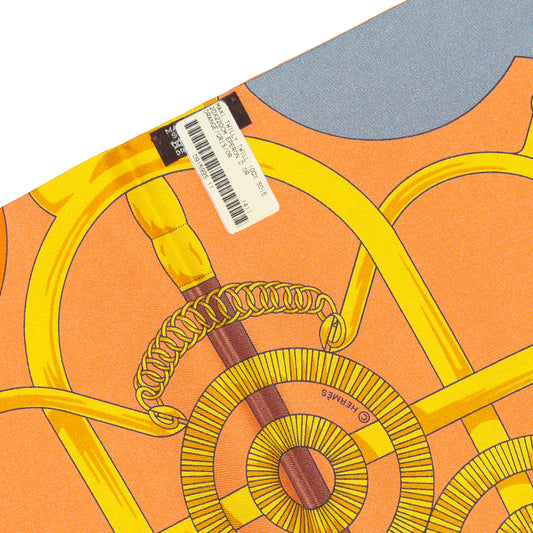 Hermes Eperons D or Maxi Twilly - Orange Gris Or - NWST - 2411041815