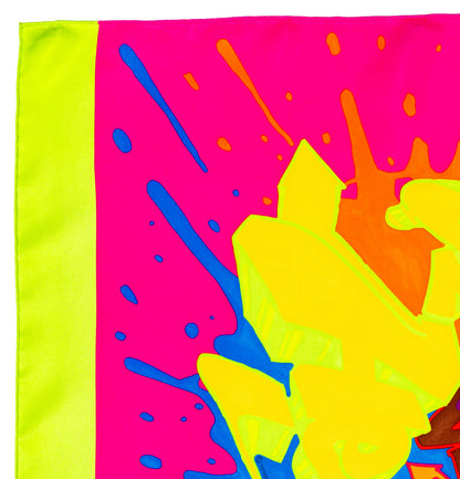 Hermes Scarf 90 Hermes Graff - Vert Fluo Fuschia - Mint Care Tag