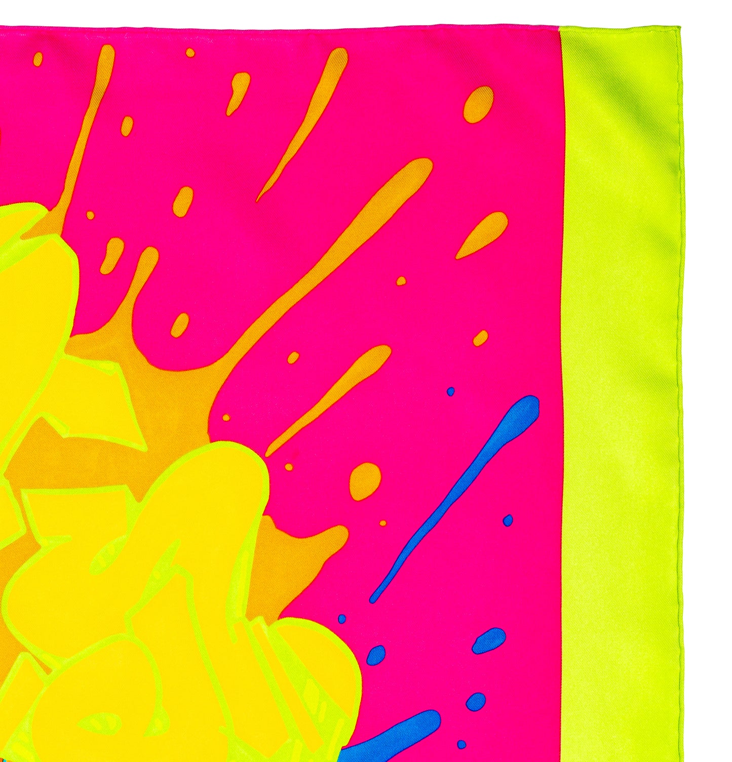 Hermes Scarf 90 Hermes Graff - Vert Fluo Fuschia - Mint Care Tag