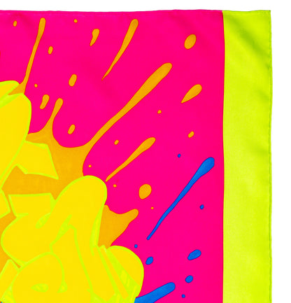 Hermes Scarf 90 Hermes Graff - Vert Fluo Fuschia - Mint Care Tag