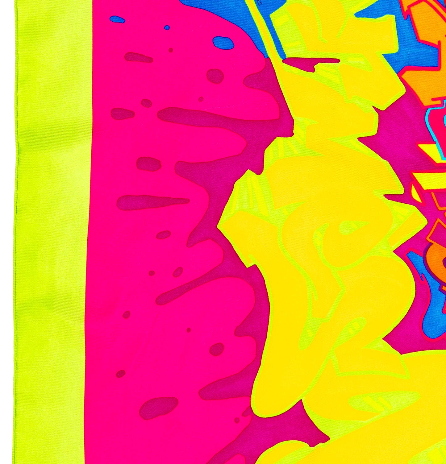 Hermes Scarf 90 Hermes Graff - Vert Fluo Fuschia - Mint Care Tag