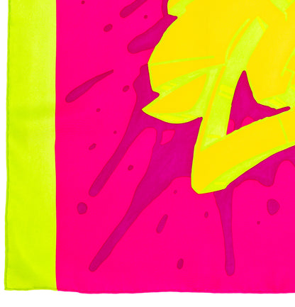 Hermes Scarf 90 Hermes Graff - Vert Fluo Fuschia - Mint Care Tag