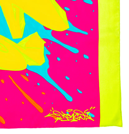 Hermes Scarf 90 Hermes Graff - Vert Fluo Fuschia - Mint Care Tag