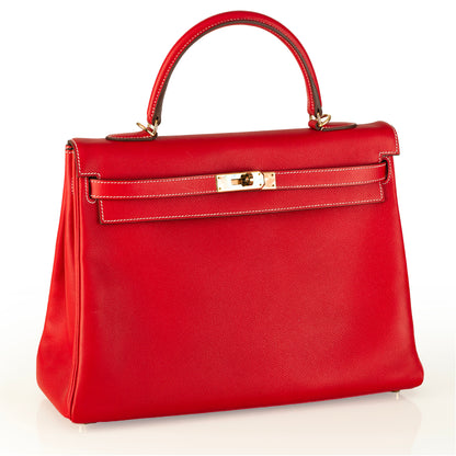 Hermes Kelly Bag - Red - Togo Leather 35cm - New - NWOCTS 2409141505
