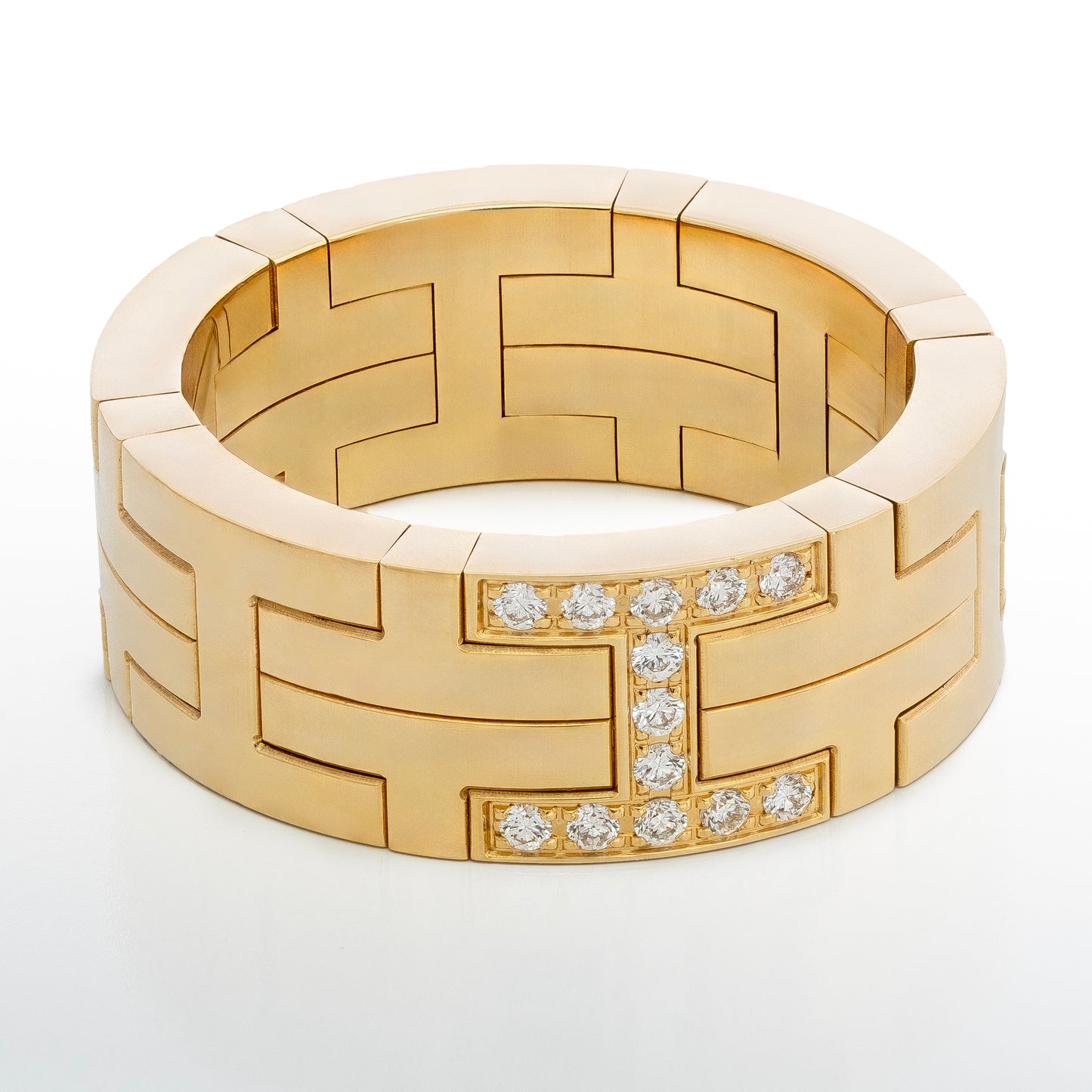 Hermès Kilim H Band Ring – 18K Gold (Au750) – Diamonds 0.09 ct – Size Eur 50 - New - 2512221139
