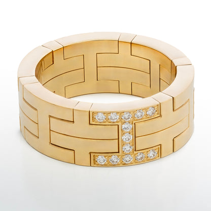 Hermès Kilim H Band Ring – 18K Gold (Au750) – Diamonds 0.09 ct – Size Eur 50 - New - 2512221139
