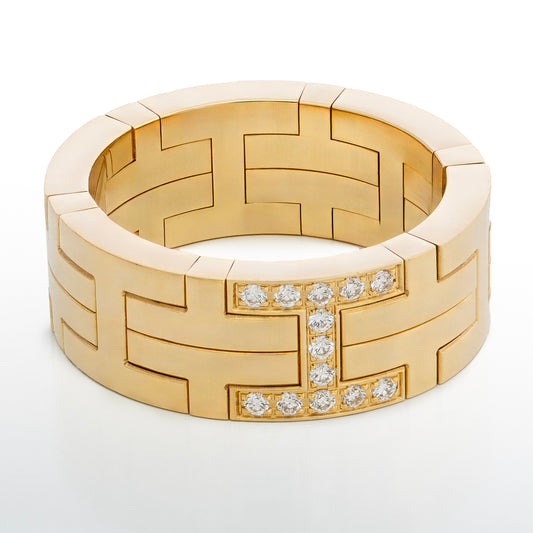 Hermès Kilim H Band Ring – 18K Gold (Au750) – Diamonds 0.09 ct – Size Eur 50 - New - 2512221139