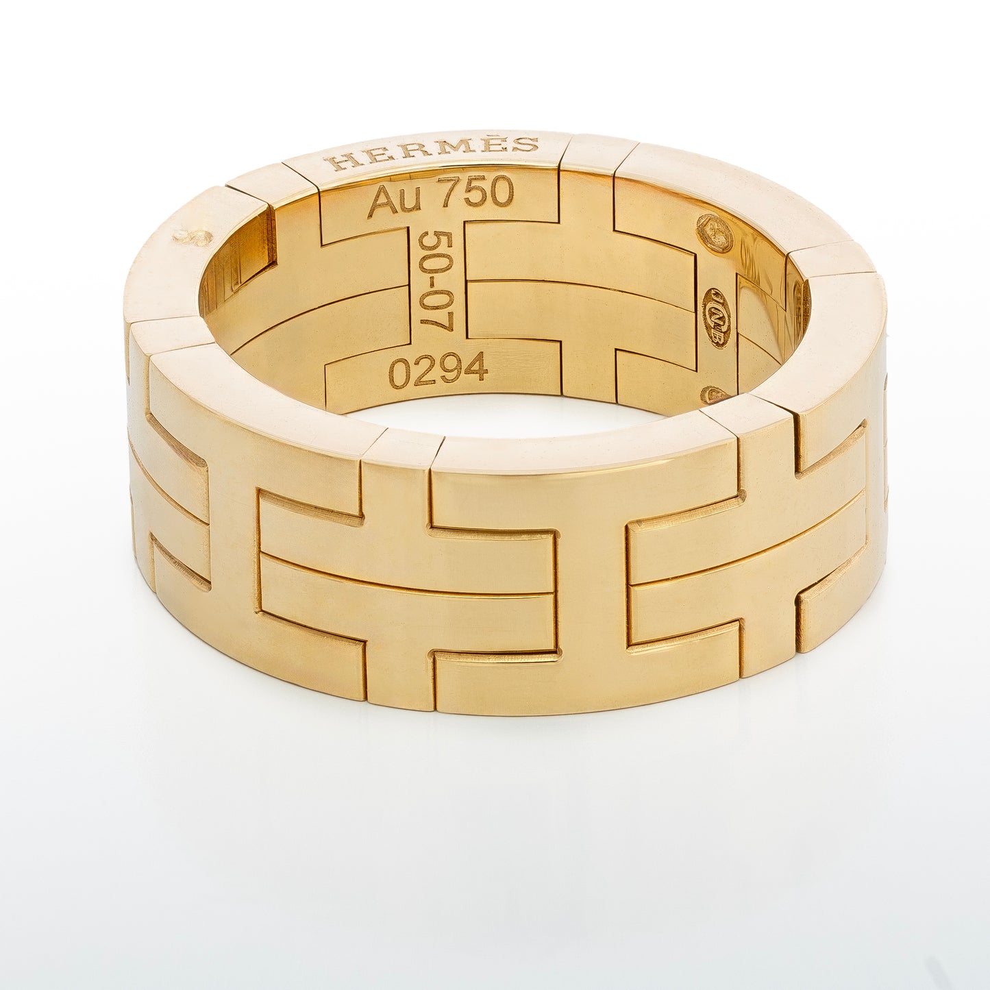 Hermès Kilim H Band Ring – 18K Gold (Au750) – Diamonds 0.09 ct – Size Eur 50 - New - 2512221139