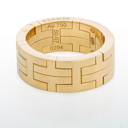 Hermès Kilim H Band Ring – 18K Gold (Au750) – Diamonds 0.09 ct – Size Eur 50 - New - 2512221139