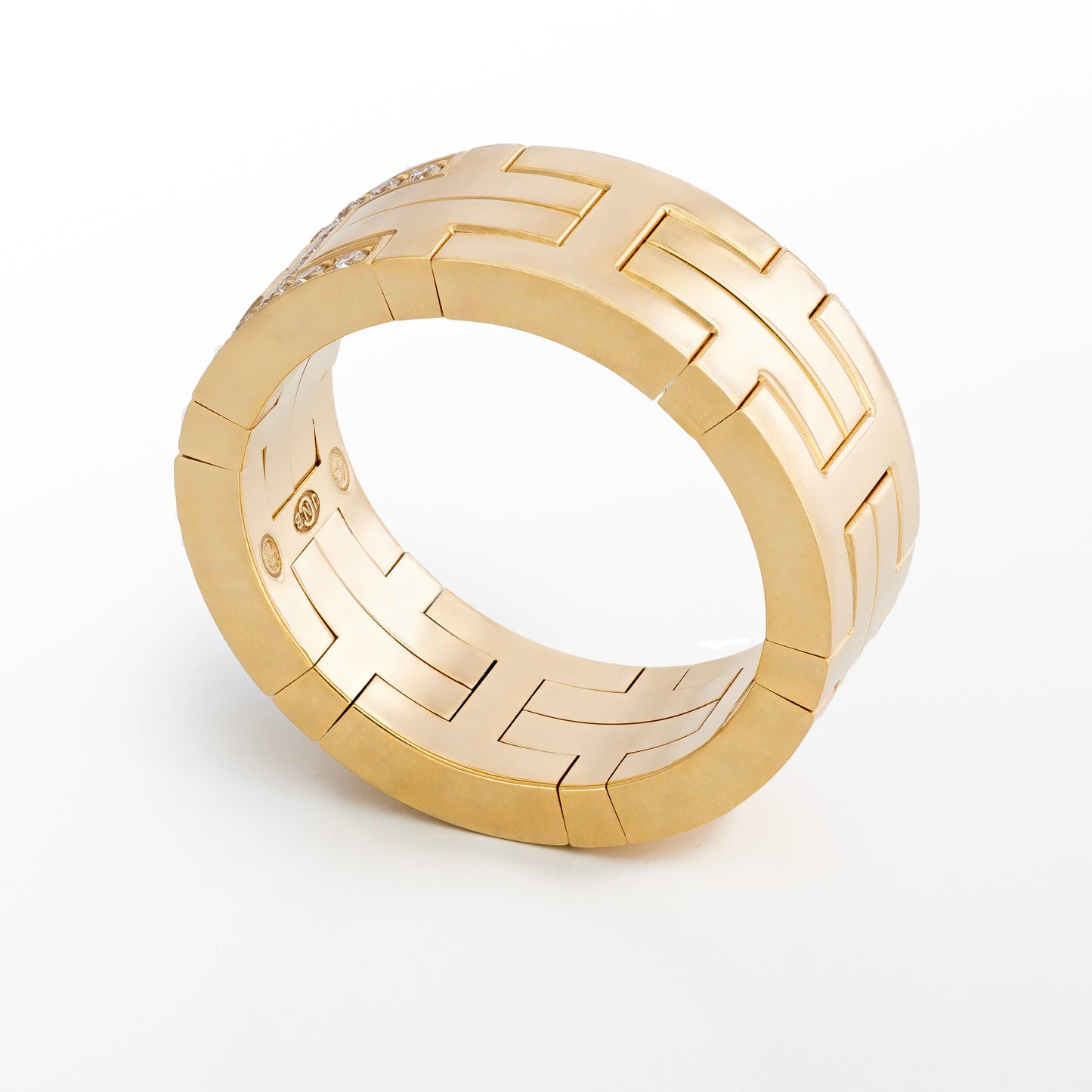 Hermès Kilim H Band Ring – 18K Gold (Au750) – Diamonds 0.09 ct – Size Eur 50 - New - 2512221139