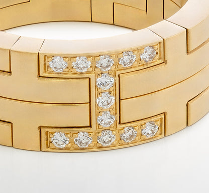 Hermès Kilim H Band Ring – 18K Gold (Au750) – Diamonds 0.09 ct – Size Eur 50 - New - 2512221139