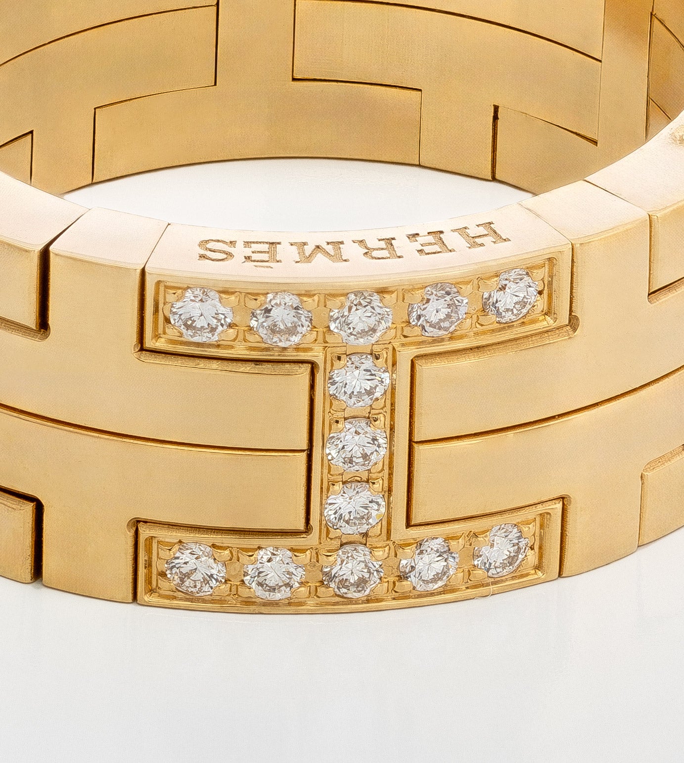 Hermès Kilim H Band Ring – 18K Gold (Au750) – Diamonds 0.09 ct – Size Eur 50 - New - 2512221139