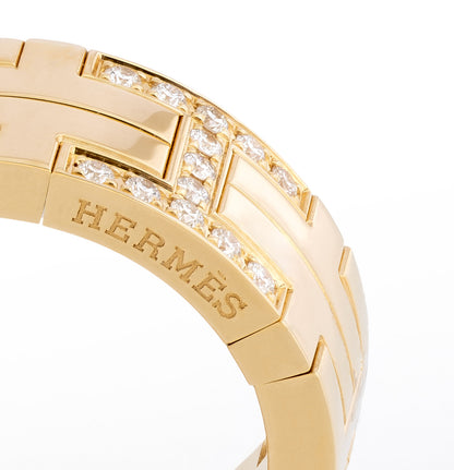 Hermès Kilim H Band Ring – 18K Gold (Au750) – Diamonds 0.09 ct – Size Eur 50 - New - 2512221139