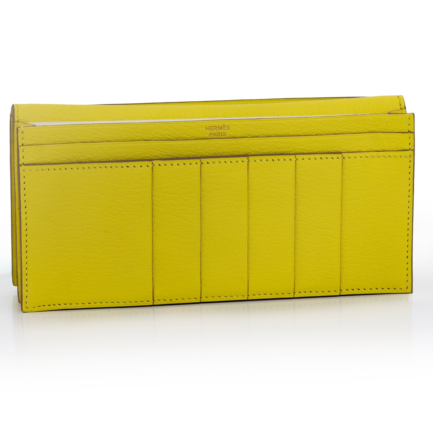Hermes Wallet Bearn  - Lime Yellow - 17.5cm - HW Paladium - NWOCTS - 2411111659