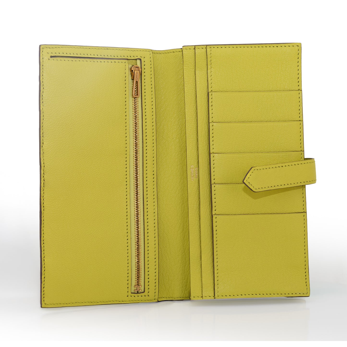 Hermes Wallet Bearn  - Lime Yellow - 17.5cm - HW Paladium - NWOCTS - 2411111659