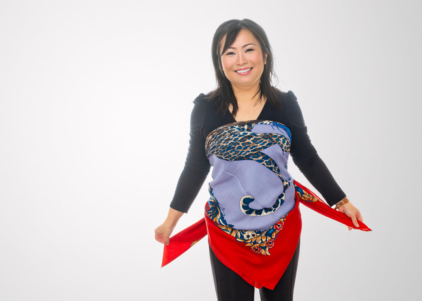 Hermes Shawl Jungle Love - CS140 - Red Navy - NEW