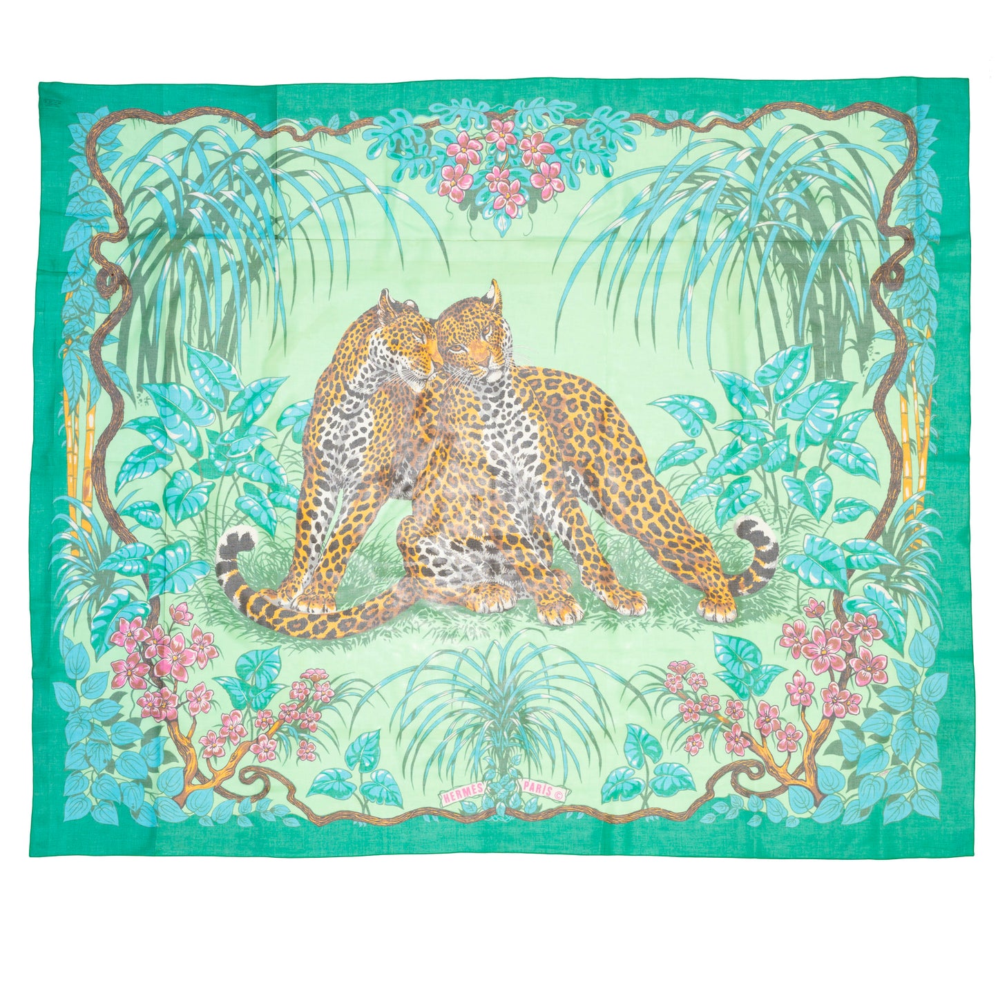 Hermes - Jungle Love - Pareo - 100% Coton - Green - NWCTS - 2406081654
