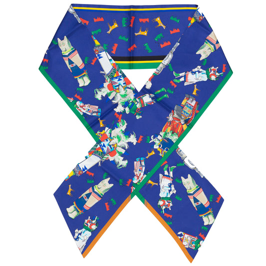 Hermes Kachinas Maxi Twilly - Cobalt Bleu Green - NWCT - 2406011627