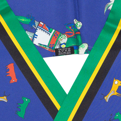 Hermes Kachinas Maxi Twilly - Cobalt Bleu Green - NWCT - 2406011627