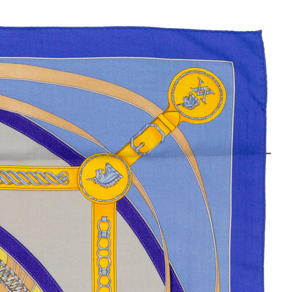 Hermes Shawl La Promenade du Matin - CS140 - Lavande Ciel Jaune - NWST - 2404291637