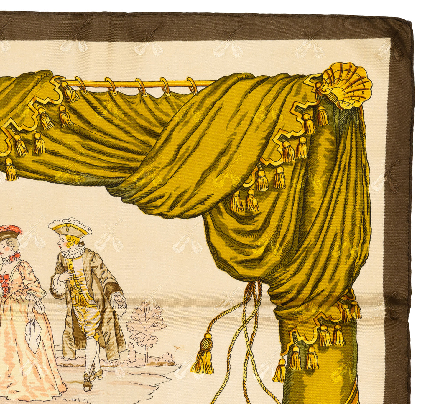 Hermes Silk Scarf La Comédie Italienne - Jacquard - Jaune d'Or Écru Taupe - EXCWOCT - 2604131748