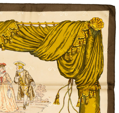 Hermes Silk Scarf La Comédie Italienne - Jacquard - Jaune d'Or Écru Taupe - EXCWOCT - 2604131748