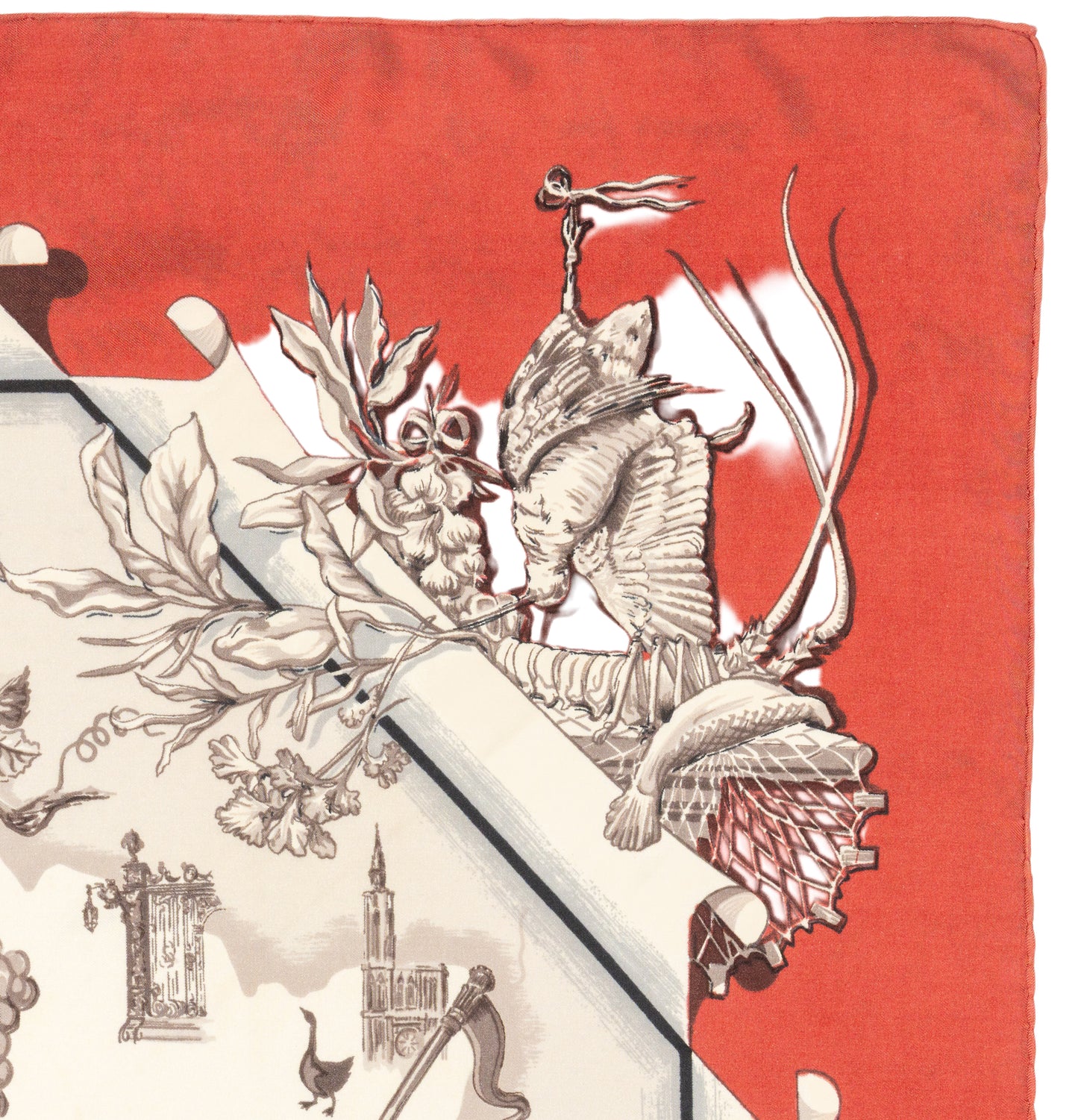 Hermes Silk Scarf La France - Bordeaux - EXCWOCT - Rare Collector - 2606131619