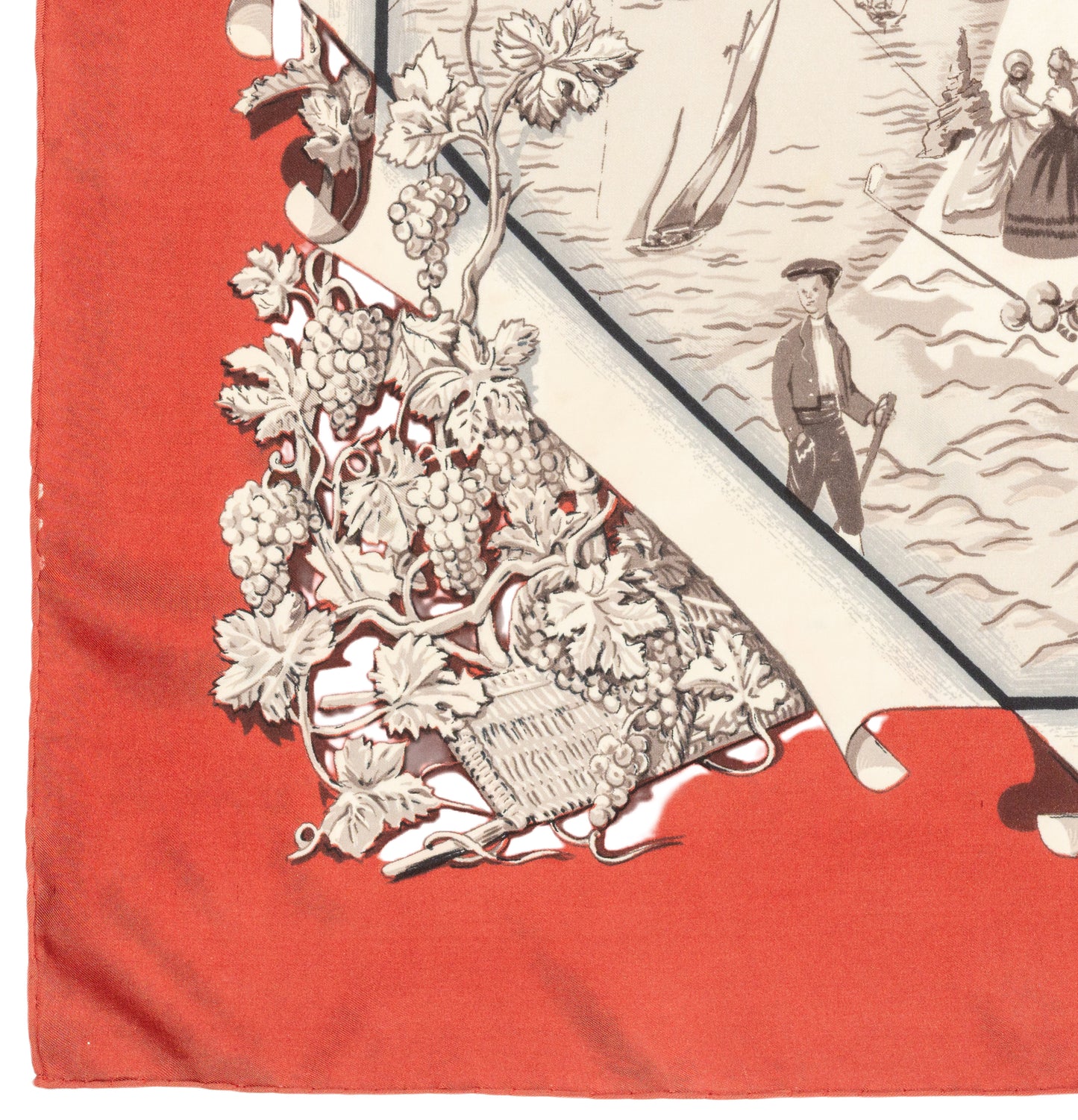 Hermes Silk Scarf La France - Bordeaux - EXCWOCT - Rare Collector - 2606131619