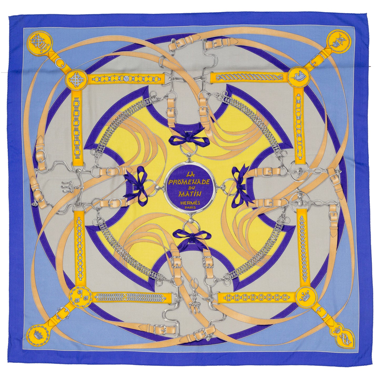 Hermes Shawl La Promenade du Matin - CS140 - Lavande Ciel Jaune - NWST - 2404291637