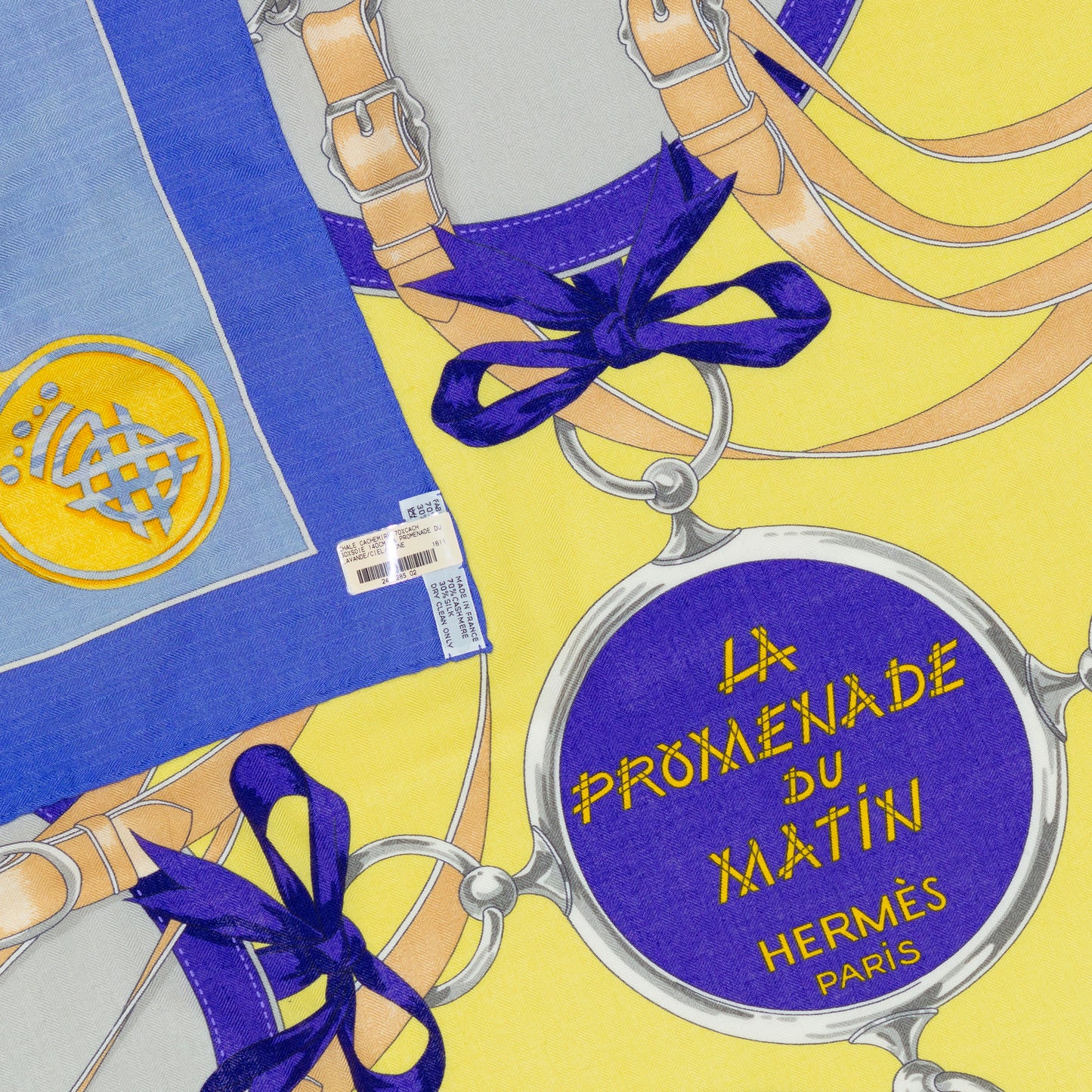 Hermes Shawl La Promenade du Matin - CS140 - Lavande Ciel Jaune - NWST - 2404291637