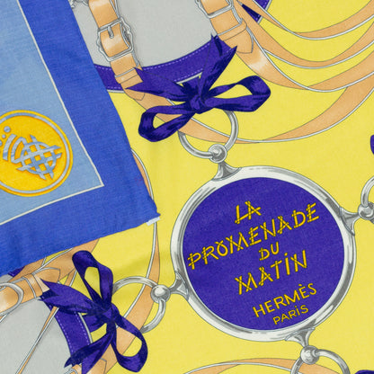 Hermes Shawl La Promenade du Matin - CS140 - Lavande Ciel Jaune - NWST - 2404291637