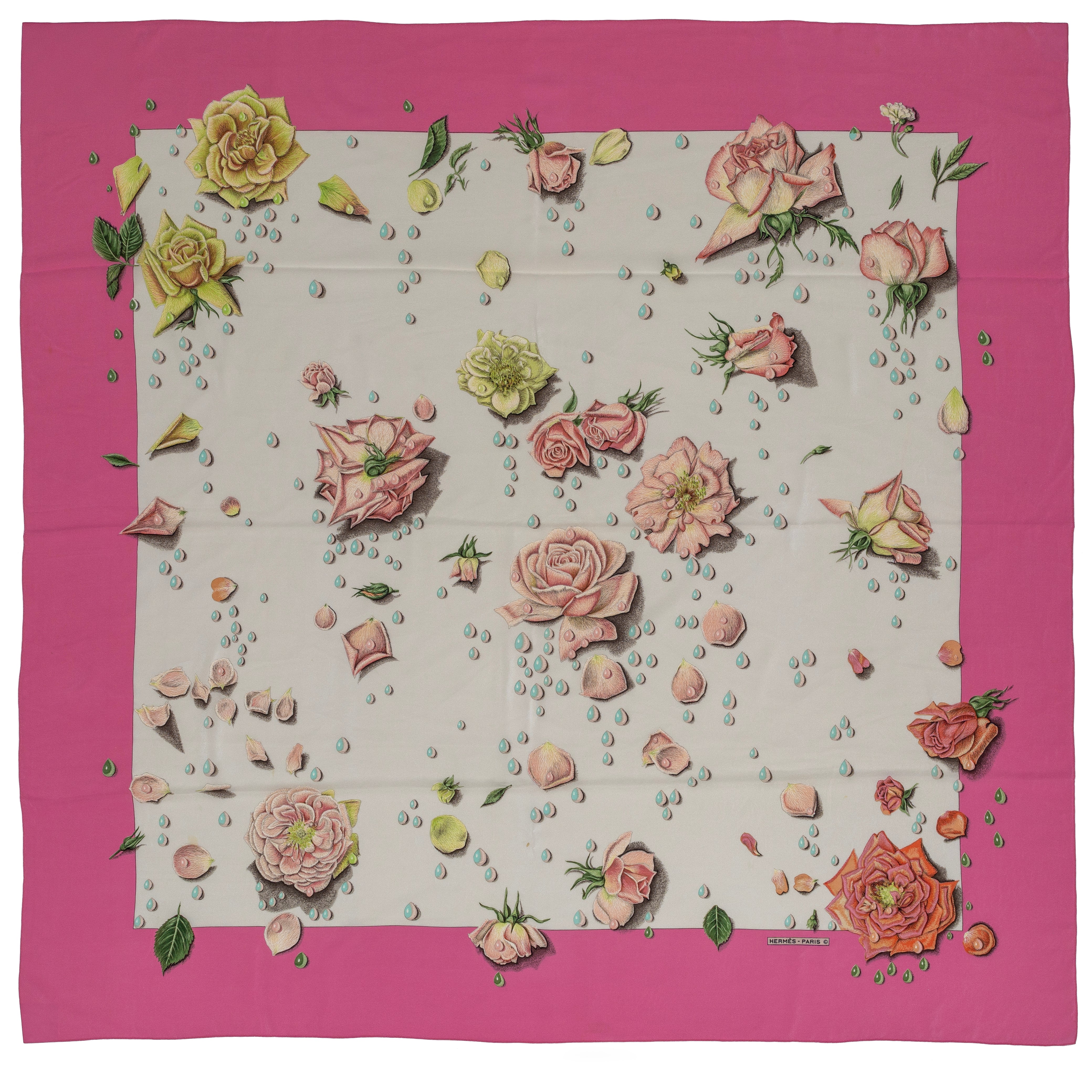 Hermes La Rosee Mousseline Silk Shawl 140 - Candy Pink – The