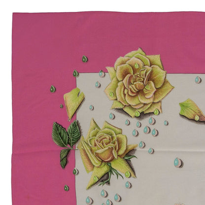 Hermes - La Rosee Silk Shawl 140 Crepe Pink - MWOCT - 2411111745