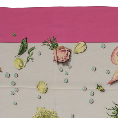 Hermes - La Rosee Silk Shawl 140 Crepe Pink - MWOCT - 2411111745