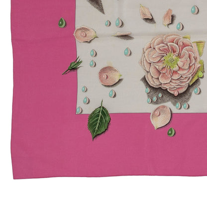 Hermes - La Rosee Silk Shawl 140 Crepe Pink - MWOCT - 2411111745