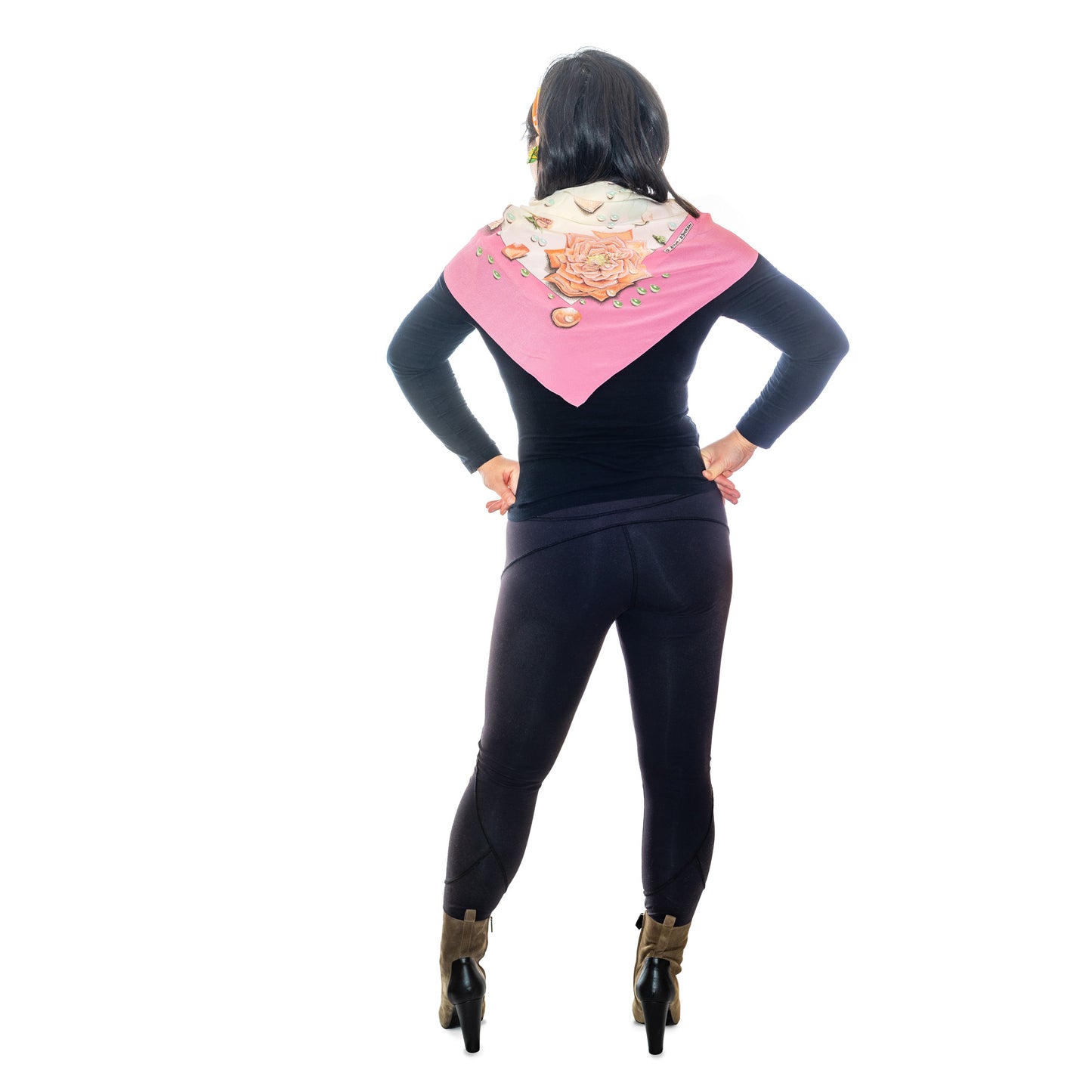 Hermes - La Rosee Silk Shawl 140 Crepe Pink - MWOCT - 2411111745