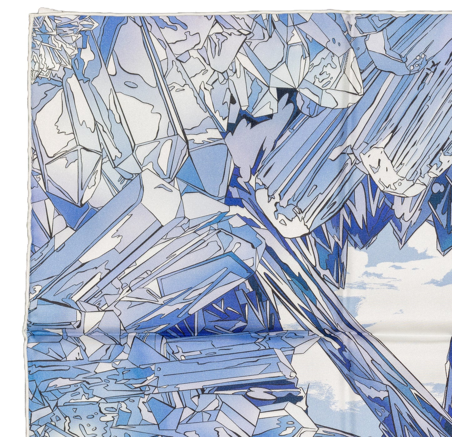 Hermes Silk Scarf - La Vallee De Cristal - Bleu Blanc Parme - NWSTS - 2604231656