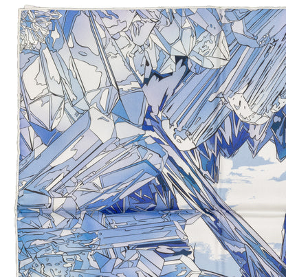 Hermes Silk Scarf - La Vallee De Cristal - Bleu Blanc Parme - NWSTS - 2604231656