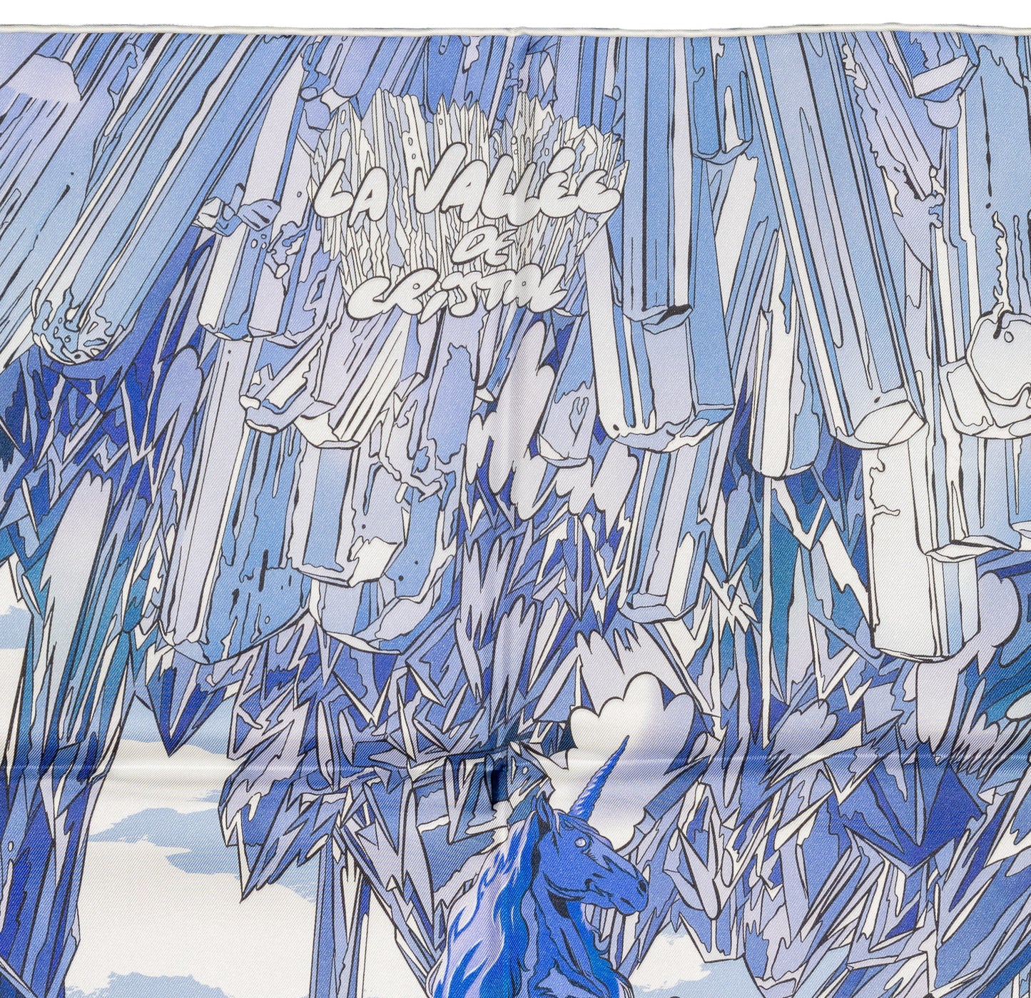 Hermes Silk Scarf - La Vallee De Cristal - Bleu Blanc Parme - NWSTS - 2604231656