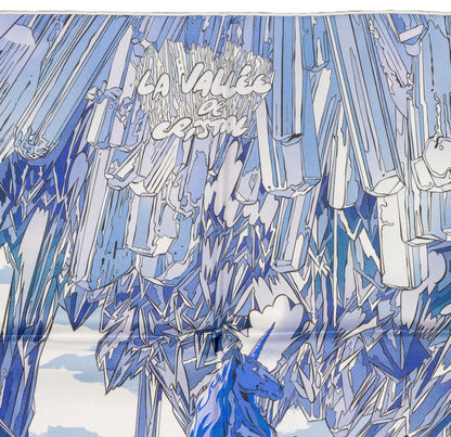 Hermes Silk Scarf - La Vallee De Cristal - Bleu Blanc Parme - NWSTS - 2604231656