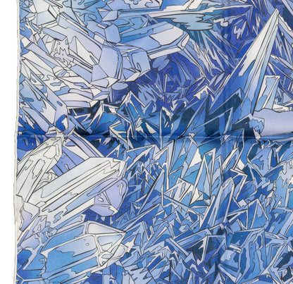 Hermes Silk Scarf - La Vallee De Cristal - Bleu Blanc Parme - NWSTS - 2604231656