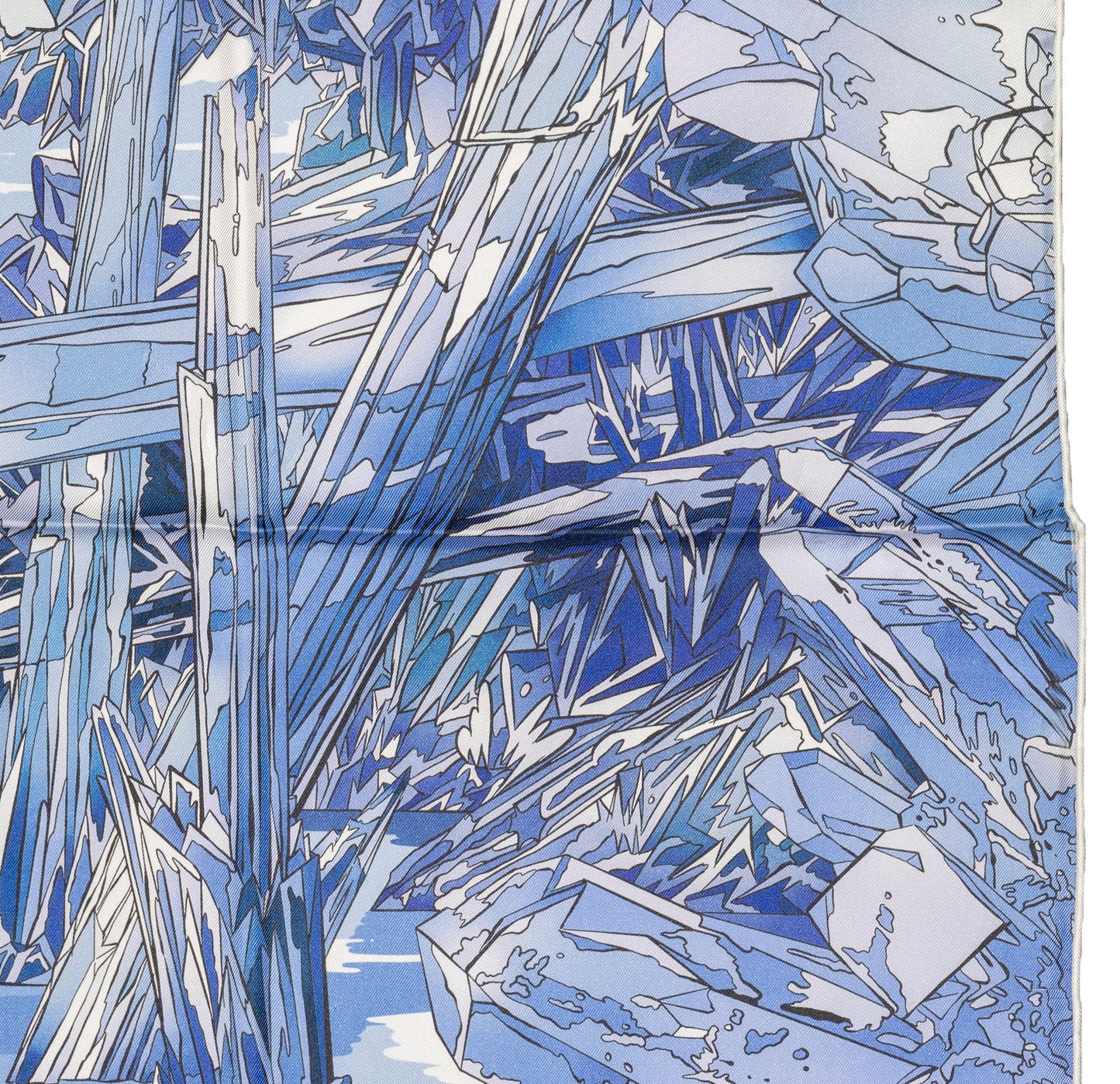Hermes Silk Scarf - La Vallee De Cristal - Bleu Blanc Parme - NWSTS - 2604231656