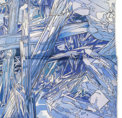 Hermes Silk Scarf - La Vallee De Cristal - Bleu Blanc Parme - NWSTS - 2604231656